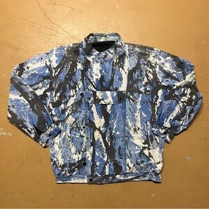 Vintage 1980’s Abstract Blue Print Jacket Sized XL